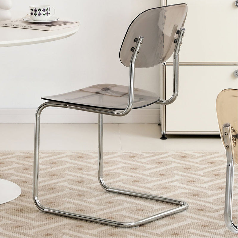 Modern Transparent Acrylic Dining Chair – Minimalist Cantilever Design with Chrome Frame