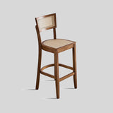 Solid Wood Bar Chairs Household High Stool Nordic Luxury Bar Chair Kitchen Furniture Creative Rattan Back Bar Stools