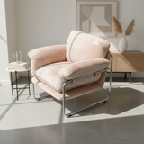 Modern Retro Lounge Armchair with Chrome Frame