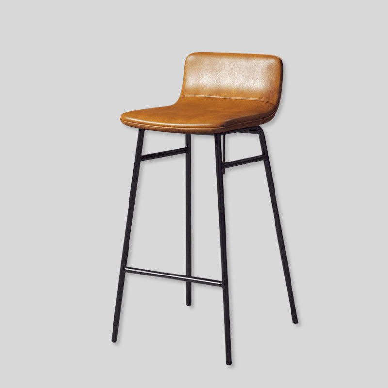 Modern Leather Bar Stool with Gold Metal Legs for Luxurious Interiors