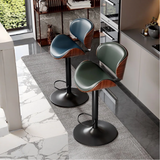 Ergonomic Leather Swivel Bar Stool - Adjustable Height with 360° Rotation