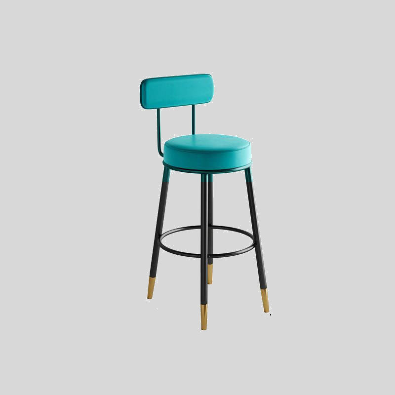 Modern High Back Bar Stool with Gold-Tipped Legs for Elegant Home Bars