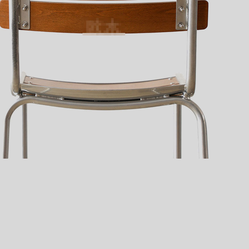 Industrial Modern Wood Bar Stool with Stackable Feature and Low Back