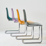 Sleek Acrylic Dining Chair - Modern Design with Chrome Base for Versatile Use