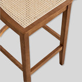 Solid Wood Bar Chairs Household High Stool Nordic Luxury Bar Chair Kitchen Furniture Creative Rattan Back Bar Stools