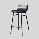 Modern Leather Bar Stool with Gold Metal Legs for Luxurious Interiors