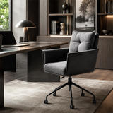 Adjustable Cotton-Linen & Microfiber Leather Study Chair