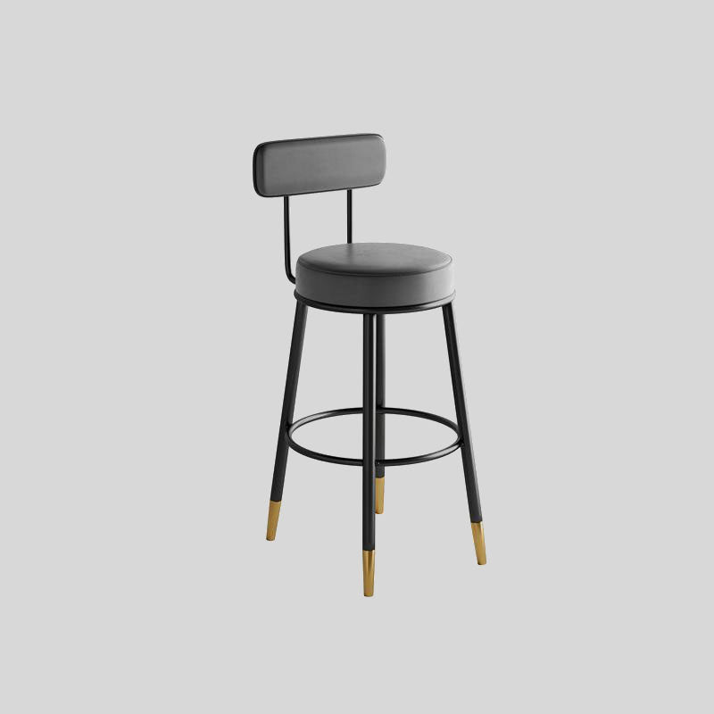 Modern High Back Bar Stool with Gold-Tipped Legs for Elegant Home Bars