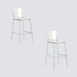 Modern Y2K Acrylic Bar Stool – Transparent High Stool with Metal Frame for Cafés, Bubble Tea Shops & Stylish Interiors