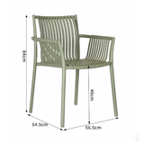 Stackable Outdoor Dining Armchair - Slatted Design for Cafe & Patio