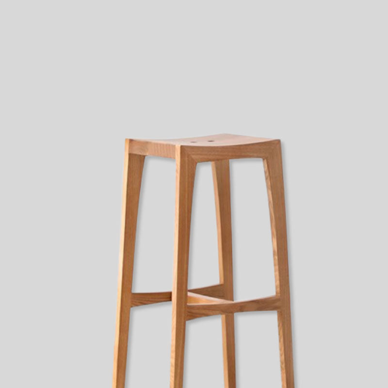 Minimalist Solid Wood Bar Stool for Modern Interiors