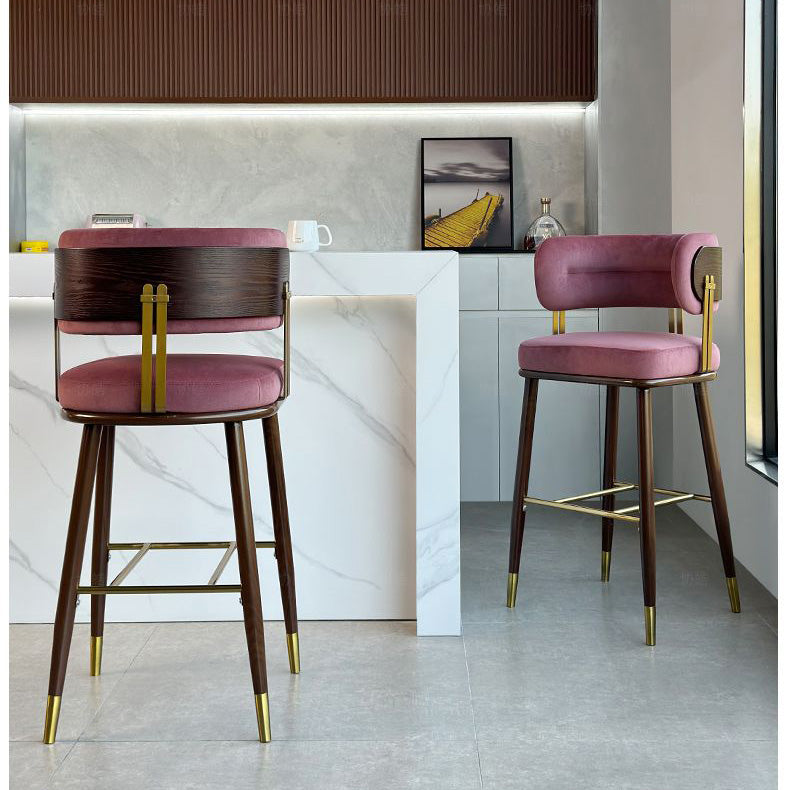 Modern creative bar chair home solid wood high stool light luxury
