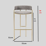 Luxurious Upholstered Bar Stool with Gold Frame for Elegant Interiors