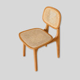 Stylish Rattan Dining Chair with Solid Wood Frame