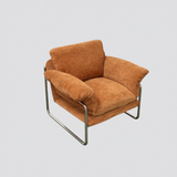 Modern Retro Lounge Armchair with Chrome Frame