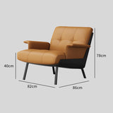 Modern Tufted Microfiber Leather Accent Chair with Arms