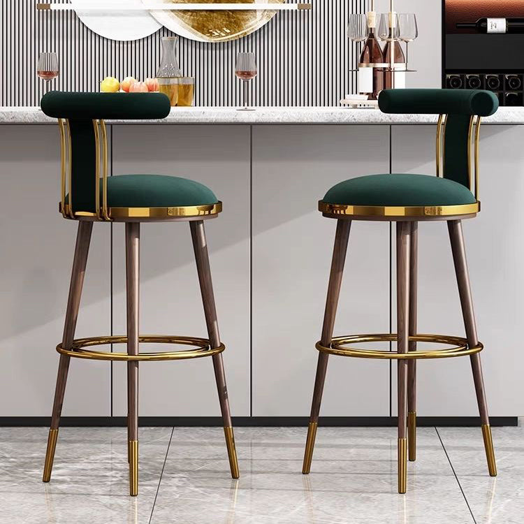 Light Luxury Solid Wood Bar Chairs Designer Back Bar Chairs For Kitchen Nordic Hotel Reception Banqueta Home Furniture