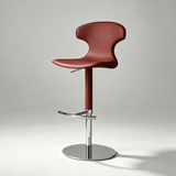 Modern Luxury Saddle Leather Bar Stool - Adjustable Swivel Counter Chair