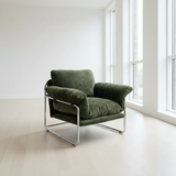 Modern Retro Lounge Armchair with Chrome Frame
