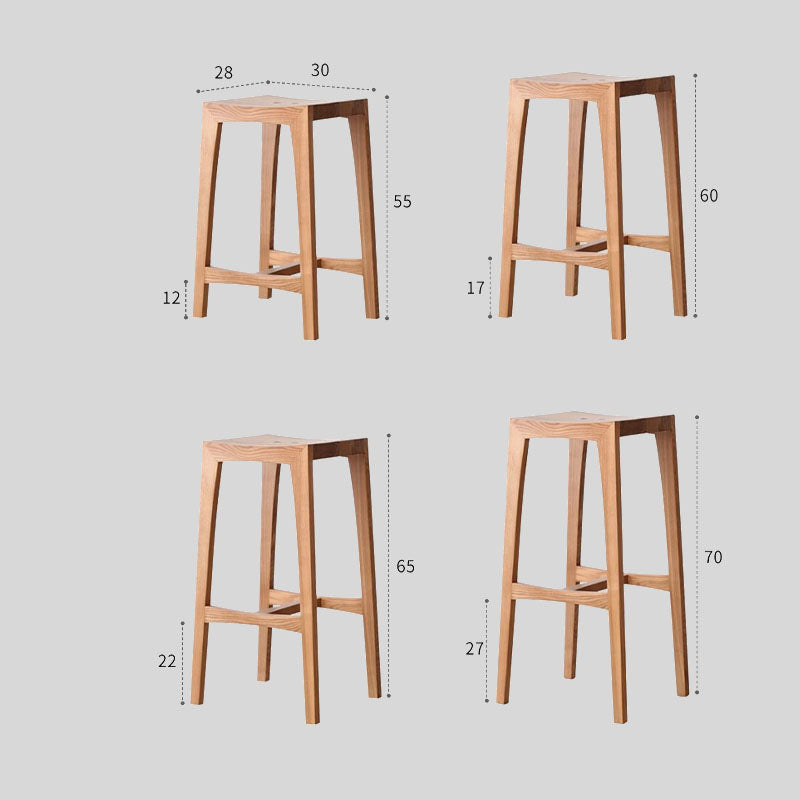 Minimalist Solid Wood Bar Stool for Modern Interiors