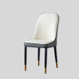 Elegant Faux Leather Dining Chair with Gold-Tipped Legs