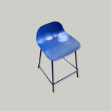 Modern High Bar Stool with Textured Seat and Metal Frame