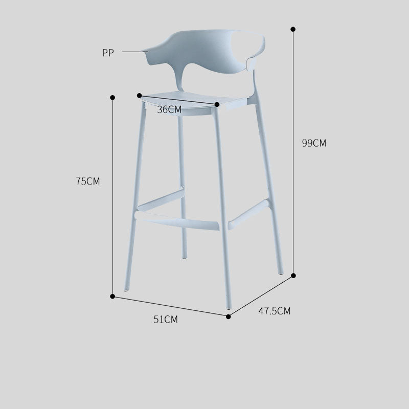 Modern Bar Stool - Sleek and Stylish Eco-Friendly PP Plastic