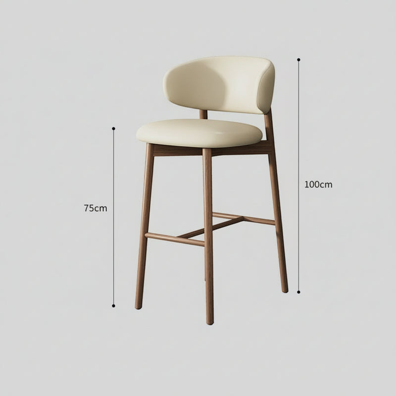 Oleandro Modern Counter & Bar Stool – North American FAS Solid Wood Frame, Premium Leather/Fabric Upholstery, High-Resilience Foam Seat