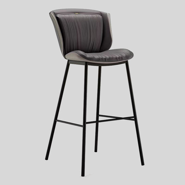 Contemporary Padded Bar Stool with Sleek Metal Legs for Modern Spaces