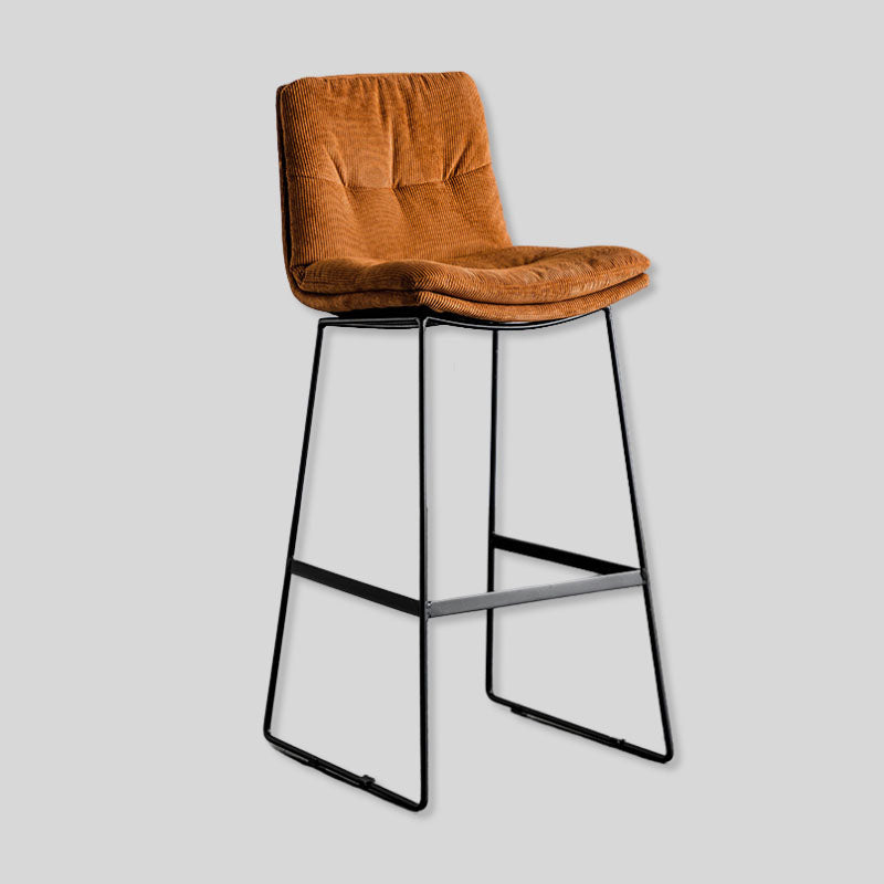 Kitchen Counter Stool Breakfast Chair, Plush Industrial Bar Stool with Modern Metal Frame