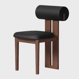 Modern Minimalist Chair with Upholstered Roll Backrest