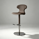 Modern Luxury Saddle Leather Bar Stool - Adjustable Swivel Counter Chair