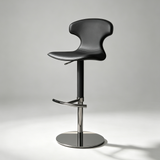 Modern Luxury Saddle Leather Bar Stool - Adjustable Swivel Counter Chair
