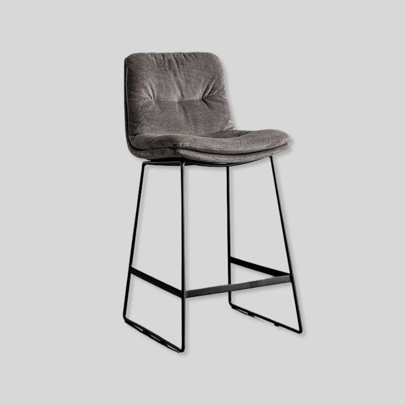 Kitchen Counter Stool Breakfast Chair, Plush Industrial Bar Stool with Modern Metal Frame