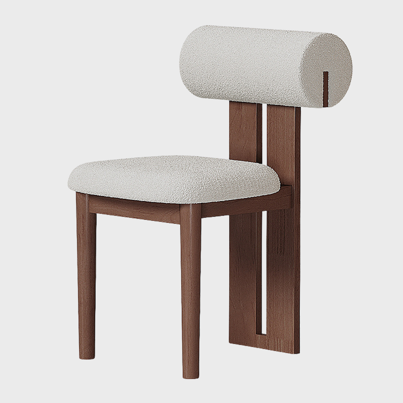 Modern Minimalist Chair with Upholstered Roll Backrest