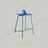 Modern High Bar Stool with Textured Seat and Metal Frame