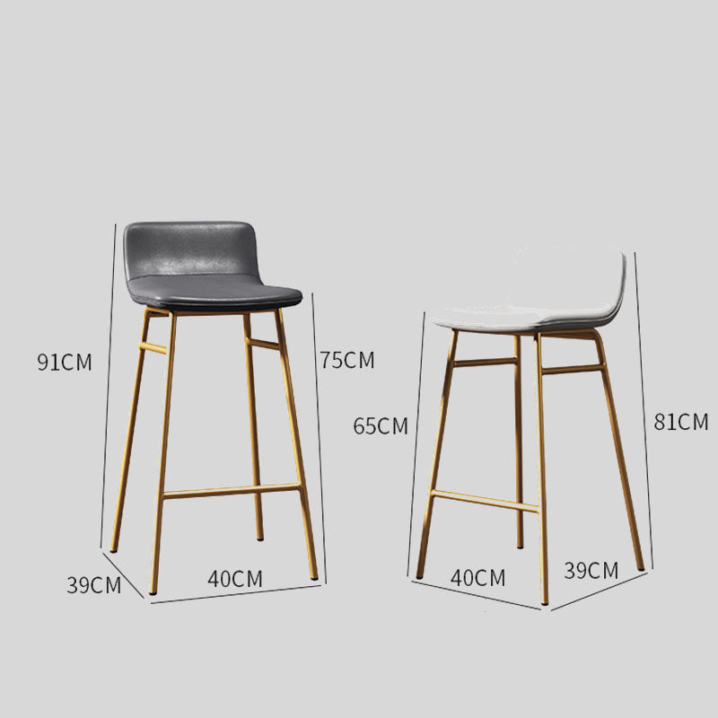 Modern Leather Bar Stool with Gold Metal Legs for Luxurious Interiors