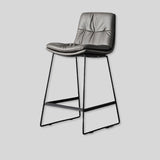 Kitchen Counter Stool Breakfast Chair, Plush Industrial Bar Stool with Modern Metal Frame