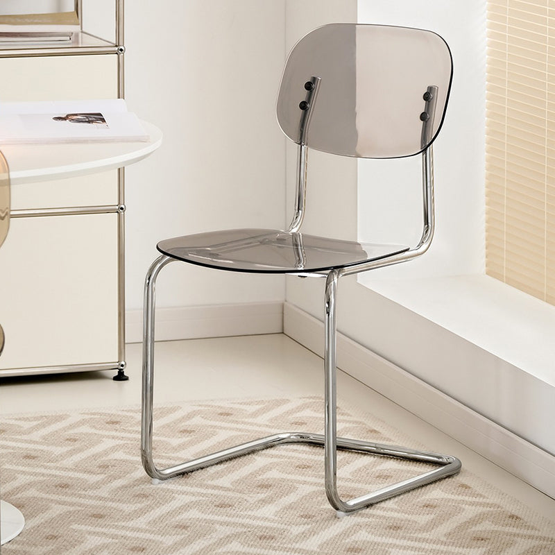 Modern Transparent Acrylic Dining Chair – Minimalist Cantilever Design with Chrome Frame