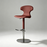 Modern Luxury Saddle Leather Bar Stool - Adjustable Swivel Counter Chair