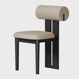 Modern Minimalist Chair with Upholstered Roll Backrest