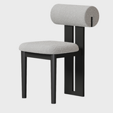 Modern Minimalist Chair with Upholstered Roll Backrest