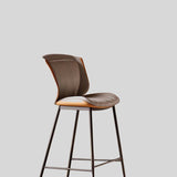 Contemporary Padded Bar Stool with Sleek Metal Legs for Modern Spaces