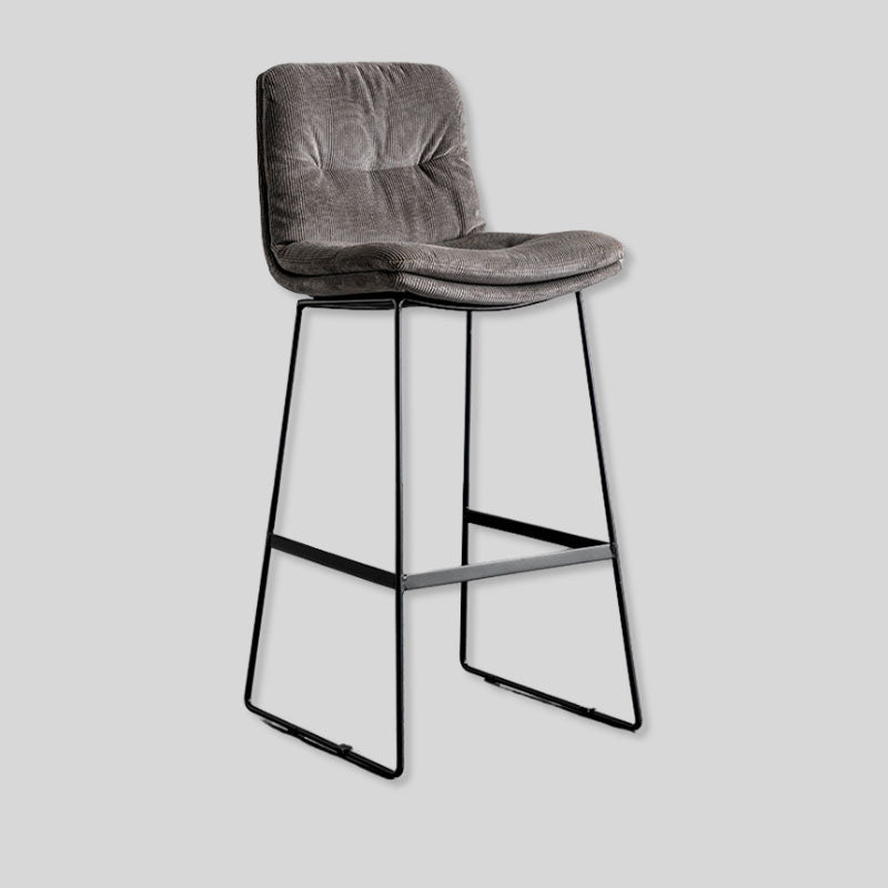 Kitchen Counter Stool Breakfast Chair, Plush Industrial Bar Stool with Modern Metal Frame