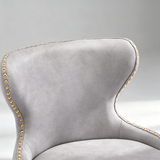 Elegant Velvet Upholstered Bar Stool with Gold Accents