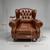 1919 Cigar Chair | Vintage Leather Club Chair with Diamond Button Tufting - StoolTopia