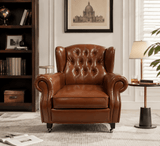 1919 Cigar Chair | Vintage Leather Club Chair with Diamond Button Tufting - StoolTopia