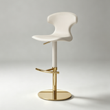 Modern Luxury Saddle Leather Bar Stool - Adjustable Swivel Counter Chair