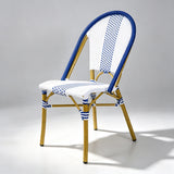 French Rattan Outdoor Chair | Weatherproof Wicker Cafe & Patio Bistro Chair