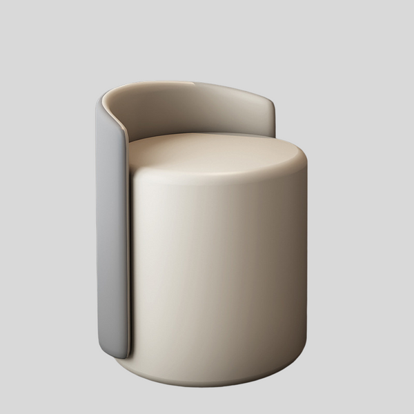 Modern Swivel Accent Chair with PU Leather & Houndstooth Fabric